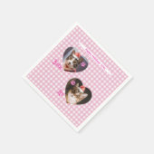 オリジナルのかわいい猫2匹の写真入りスクリプト ホリデー スタンダードカクテルナプキン (角)