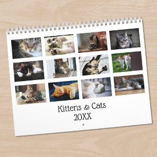 オリジナルのかわいい猫+子猫+ペットの写真カレンダー カレンダー