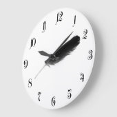オリジナルのかわいい黒い羽 ラージ壁時計 (傾斜)