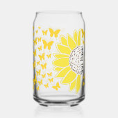 オリジナルのひまわりを蝶に変える ガラス缶 (正面)