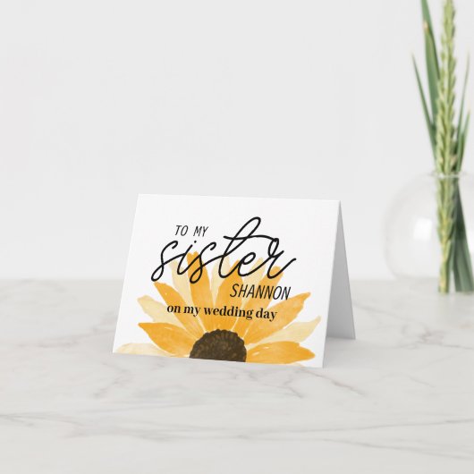 オリジナルのひまわり姉へのカード サンキューカード (正面)