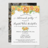 オリジナルのひまわり　ラッキー　退職パーティーの写真 招待状 (正面/裏面)