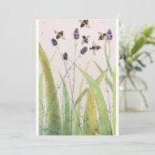 オリジナルのまわりに水の色のポストカ空白のード 案内状 (スタンド正面)