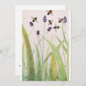 オリジナルのまわりに水の色のポストカ空白のード 案内状 (正面/裏面)