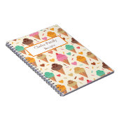 オリジナルのアイスクリーム模様 家族のレシピ ノートブック (右側)