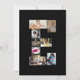 オリジナルのアルファベット「E」写真コラージュを作成 カード