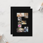 オリジナルのアルファベット「E」写真コラージュを作成 カード (正面/裏面インサイチュ)