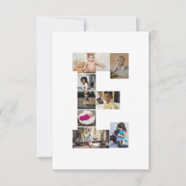 オリジナルのアルファベット「E」写真コラージュを作成 カード