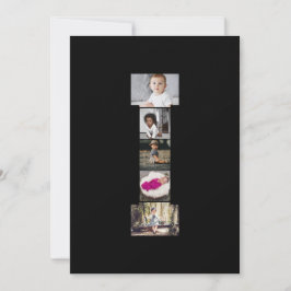 オリジナルのアルファベット「I」写真コラージュを作成 カード