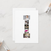 オリジナルのアルファベット「I」写真コラージュを作成 カード (正面/裏面インサイチュ)