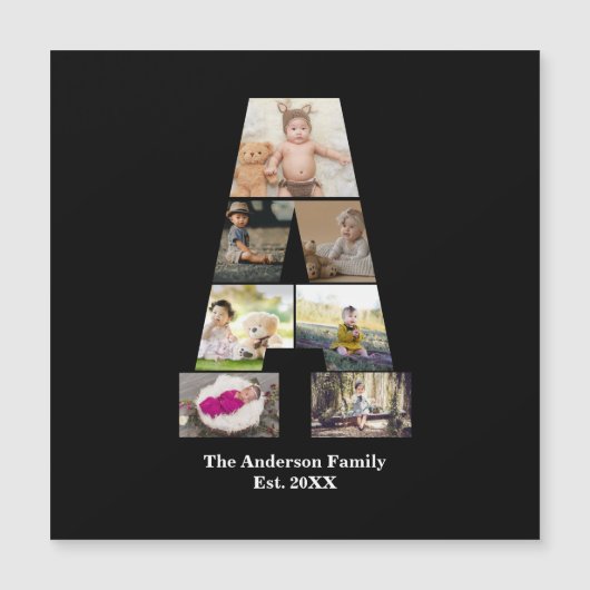 オリジナルのアルファベットA写真コラージュを作成する (正面)