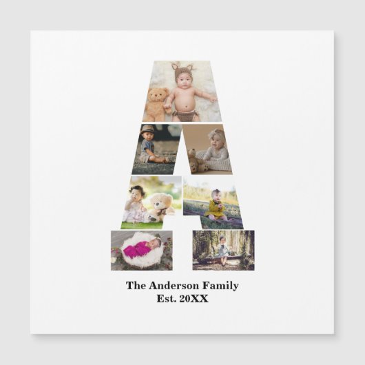 オリジナルのアルファベットA写真コラージュを作成する (正面)