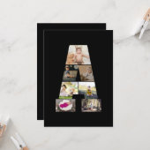 オリジナルのアルファベットA写真コラージュを作成する カード (正面/裏面インサイチュ)