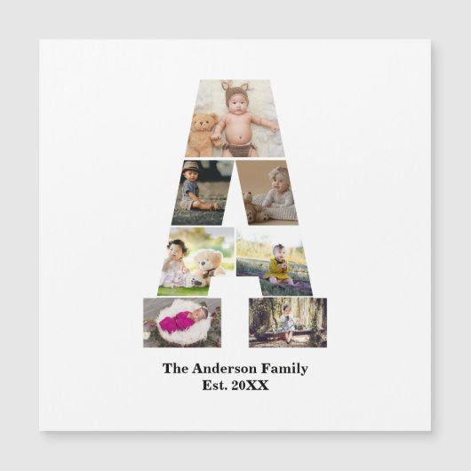 オリジナルのアルファベットA写真コラージュを作成 (正面)