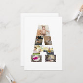 オリジナルのアルファベットA写真コラージュを作成 カード (正面/裏面インサイチュ)