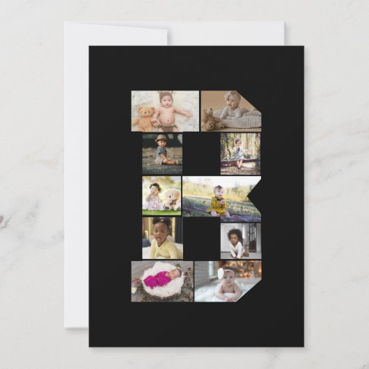 オリジナルのアルファベットB写真コラージュを作成 カード (正面)