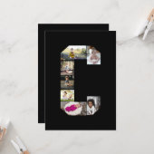 オリジナルのアルファベットC写真コラージュをデザイン カード (正面/裏面インサイチュ)