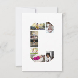 オリジナルのアルファベットC写真コラージュをデザイン カード