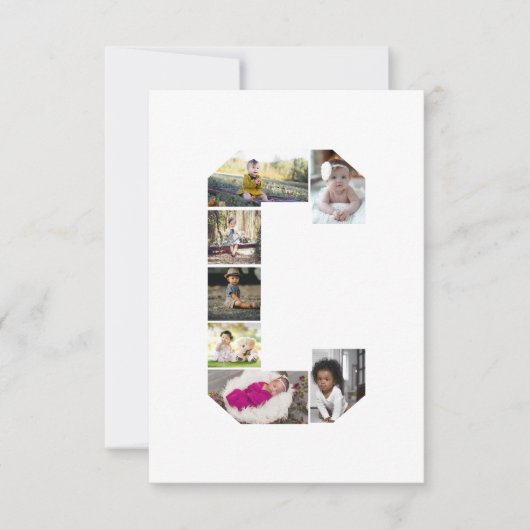 オリジナルのアルファベットC写真コラージュを作成 カード (正面)
