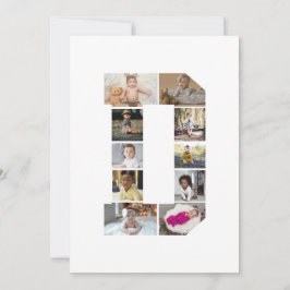 オリジナルのアルファベットD写真コラージュをデザイン カード
