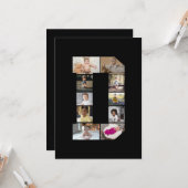 オリジナルのアルファベットD写真コラージュを作成 カード (正面/裏面インサイチュ)