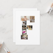 オリジナルのアルファベットF写真コラージュをデザイン カード (正面/裏面インサイチュ)