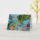 オリジナルのアートワークを特色にする挨拶状 カード (黄色い花)