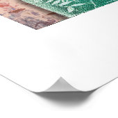 オリジナルのアートワークヴィンテージボトルとリーフ ポスター (角)