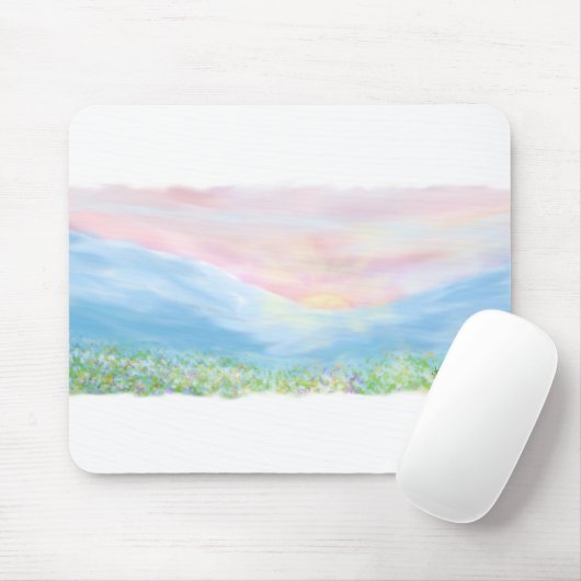 オリジナルのアートワーク、山の上の日の出 マウスパッド (マウス)
