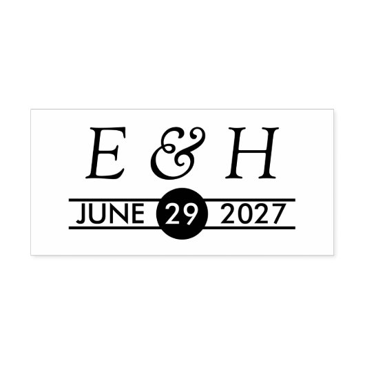 オリジナルのイニシャルと日付 セルフインキングスタンプ (デザイン)