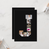 オリジナルのイニシャルJ写真コラージュポスターをデザイン カード (正面/裏面インサイチュ)