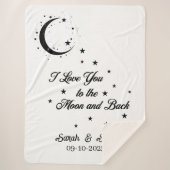 オリジナルのウェディングギフト、月と星へ、シャワー シェルパブランケット (正面)