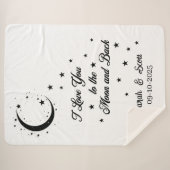 オリジナルのウェディングギフト、月と星へ、シャワー シェルパブランケット (正面(横))
