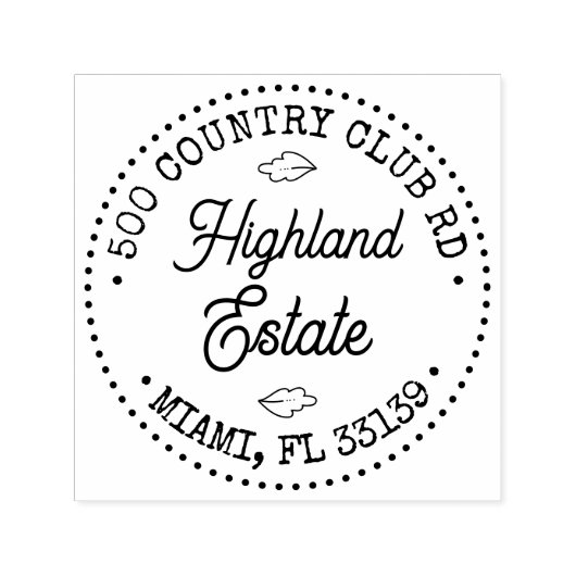 オリジナルのエレガントなスクリプト住所を作成 セルフインキングスタンプ (デザイン)