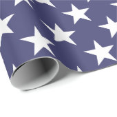 オリジナルのカッコいいのスタイル海軍白い星パターン ラッピングペーパー (ロールコーナー)