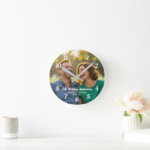 オリジナルのカップル写真を追加 25周年記念日 ラウンド壁時計 (ホーム)