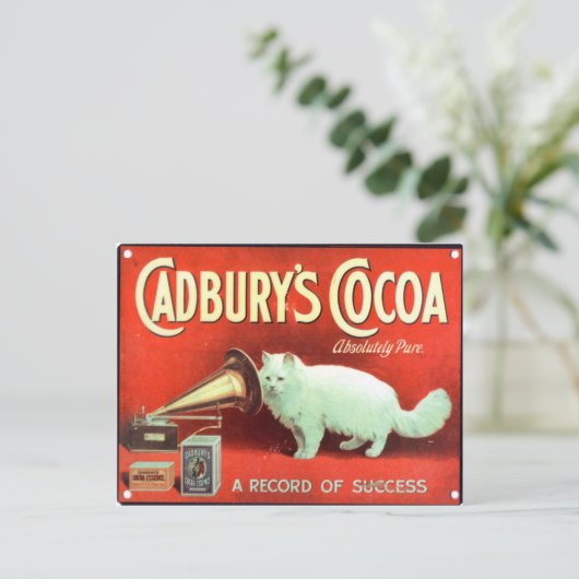 オリジナルのカドベリーのココアのビンテージポスター ポストカード (スタンド正面)