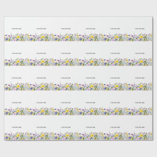 オリジナルのカラフルな花柄をデザイン ラッピングペーパー