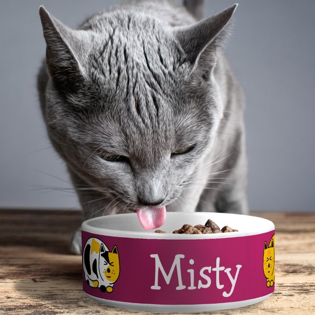 オリジナルのカラーとタビー猫 カスタマイズ可能 ボウル (クリエイターアップロード済み)