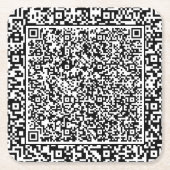 オリジナルのカラーQRコード紙コースターを作成 スクエアペーパーコースター (正面)