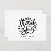 オリジナルのカリグラフィー結婚式感謝カード豪華 サンキューカード (正面/裏面)
