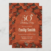 オリジナルのガーデニアの花の誕生日 招待状 (正面/裏面)