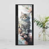 オリジナルのキュートな縞模様の子猫ブックマークカードを作ろう (スタンド正面)