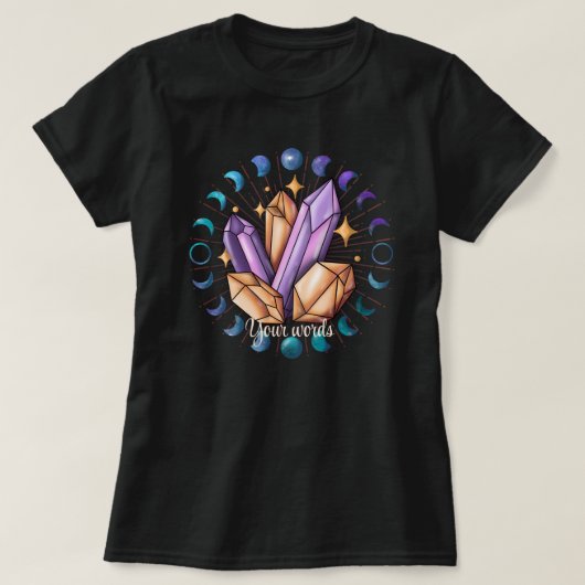 オリジナルのクリスタル＆月の満ち欠けを作成 Tシャツ (デザイン正面)