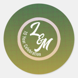 オリジナルのグリーンお祝いステッカーを作成 ラウンドシール