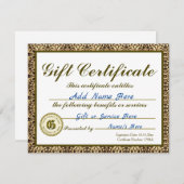 オリジナルのゴールドギフト証明書を招待状に 招待状 (正面/裏面)