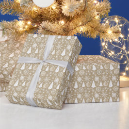 オリジナルのゴールドクリスマスドゥードルを作成 ラッピングペーパー
