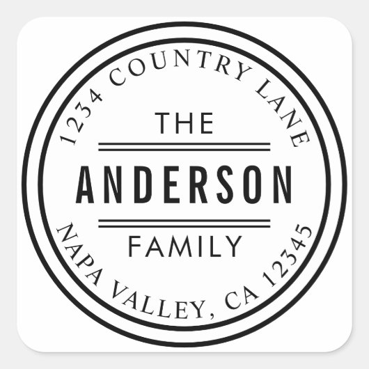 オリジナルのサークル返送先住所ラベルを作成 スクエアシール (正面)