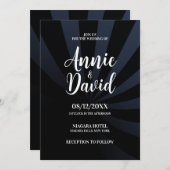 オリジナルのシャドウストライプ結婚式を作成する 招待状 (正面/裏面)