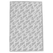 オリジナルのシルバーとホワイトの結婚記念日 ミディアムペーパーバッグ (正面)